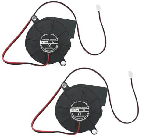 JZK 2stk 50x50x15 mm 5cm kleiner Gebläseventilator 5V DC 3D Druckergebläse Lüfter 5015 leiser Mini Gehäuselüfter für 3D-Drucker bürstenloser DC Lüfter 50mm