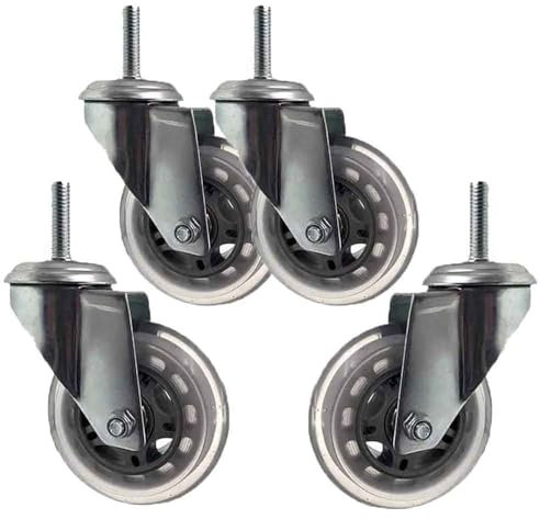 ZYBOWAYL 360° Universal Möbelrollen 75mm Rollen mit Bremse Gummi Strandkorbrollen Schwerlast Transportrollen for Palettenmöbel Ausrüstung 4 Stück (Color : Swivel)
