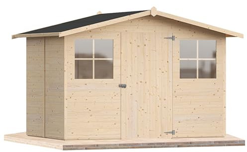 Casetta da giardino in legno per esterno 6Mq 300x200 20mm MADE IN ITALY mod. BOLOGNA (Senza Pavimento, Finestre Fisse)