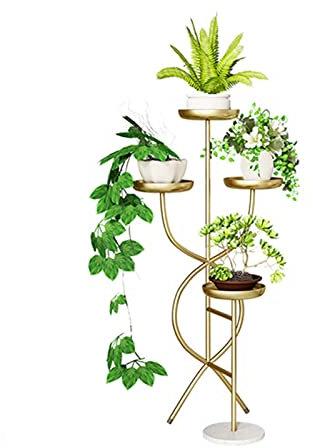 pflanzenständer, blumenstand, blumenstander Blumenregal pflanzenhocker pflanzentopf blumentopf hoch indoor holz seule Garten Blumentreppen Pflanzentreppe Ablagen deko gold metall weiß schwar