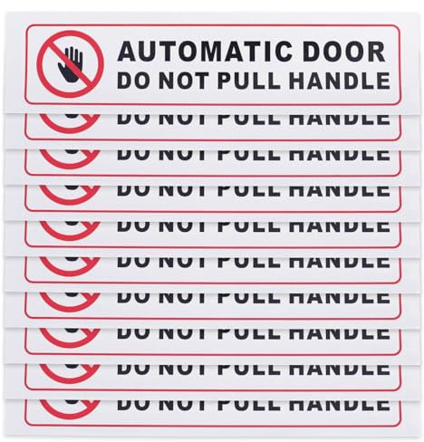 ECSiNG Lot de 10 autocollants de porte automatique avec inscription « Do Not Pull Handle » - Autocollant d'avertissement pour camionnette, voiture, taxi - 150 mm x 35 mm