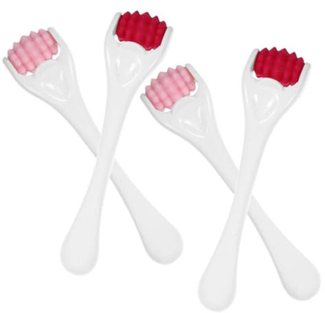 Beaupretty Gesichtsroller Silikon Massagegerät 4 Stück Kleiner Massageroller Wiederverwendbar Augenmassagegerät Gesichtsmassagegerät Klein Tragbar für Gesichtspflege