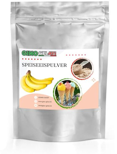 Gino Gelati Joghurt Speiseeis Pulver, verschiedene Sorten, für Eismaschinen, Eis selber herstellen, Made in Germany, schnelle und einfache Zubereitung (1 kg, Joghurt Banane)