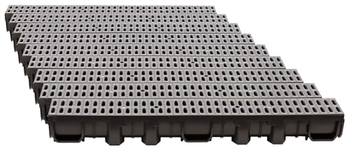ScarMaxx 9m Canaletta scolo Acqua piovana A15 Altezza 115 mm - Griglia scolo Acqua piovana Set Completo 13 x 900 x 11,5 cm Classico Grigio
