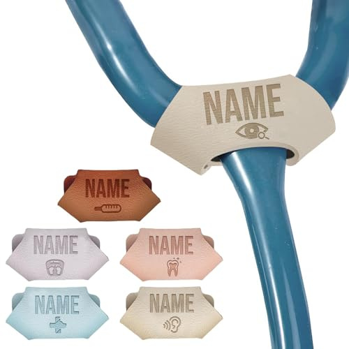 Personalisierter Stethoskop Namensschilder, Leder Stethoskop Name Etikett | Personalisierte Namensschild Leder für Stethoskop, Stethoskop Zubehör, Geschenke für Krankenschwestern, Medizinischer