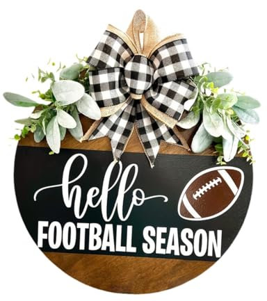 Fenteer Señal de la puerta principal de fútbol rústico de bienvenida Coste de la placa de madera colgante para