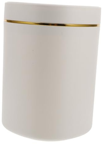 ULTECHNOVO Mini Poubelle De Bureau Avec Couvercle Petite Poubelle De Comptoir De Table Blanche Conteneur à Déchets Compact