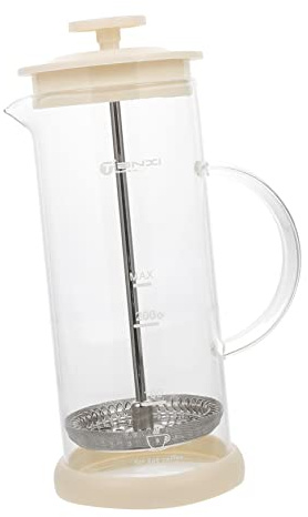 KICHOUSE Montalatte Manuale 450 Ml in Vetro per Latte Pompa Manuale Schiumalatte Portatile per Cappuccino e Utensile per Viaggi e Picnic