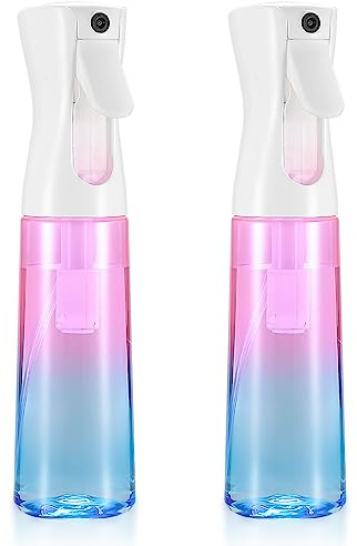SYBDXJ Water Spray Bottle, 2 Pcs 300ml Mist Continuous Fine Mist Spray Water Bottles, Refillable Empty Misting Mister, for Curly Hair Plants Cleaning Barber Hairdressing