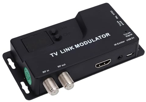 Zunate Modulatore RF, 471.25MHz885.25MHz 1080P HD Convertitore coassiale Supporta formati NTSC PAL, adattatore HDMI 1.4 a RF per console di gioco TV Satellite Box DVD PC