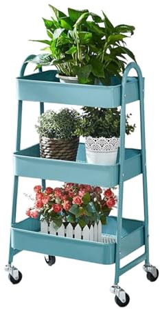 Carrello da cucina Carrello portaoggetti in metallo a 3 livelli con maniglie per uso universale Carrello portaoggetti multifunzionale con ruote per cucina Soggiorno Ufficio Garage riordina e
