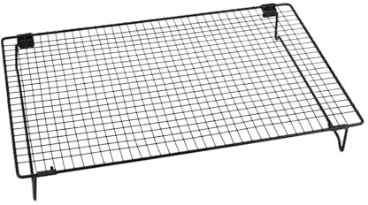 Griglia antiaderente nera for raffreddamento, griglia for torte, forno, cucina, cottura, pizza, pane, barbecue, biscotti, porta biscotti(Small 34x 24 x6cm)