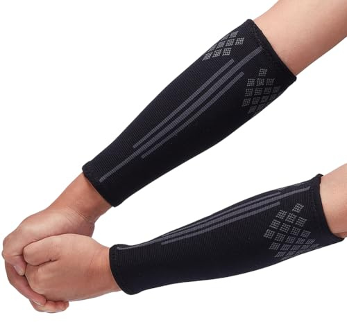 CREATCABIN 2 stycken volleyboll armvärmare sport underarmsvärmare svart nylon andas för matchande kompression armskydd träningsskydd för basket fotboll baseboll kvinnor män