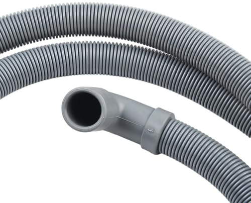 Drain Hose Extension Pipe for Washing Machines and Dishwashers with Pressure Resistant PP Material and Moveable Hose Holder Hook (2m)
