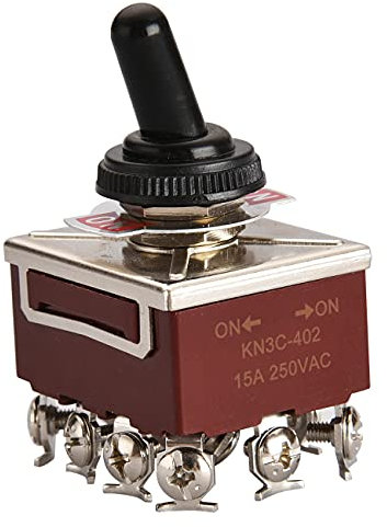 Heschen interruptor de palanca de metal 4PDT mantenido ON/ON 2 posición 15A 250VAC 10A 380VAC CE con cubierta impermeable