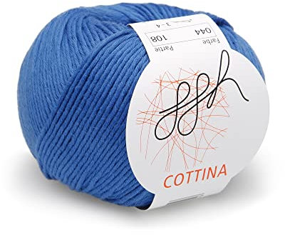 ggh Cottina - 100% Baumwolle - Lauflänge 140m auf 50g - Wolle zum Stricken oder Häkeln Farbe 044 - Royalblau