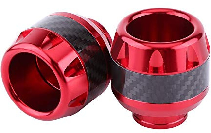 Motorrad Sturzschutz Sturzpads Frame Sliders, Motorbike Frame Sliders, Vorderradgabel Rahmenschieber, 1 Paar Carbon Motorrad Frontgabel Rahmengleiter Crash Protection(Rot)