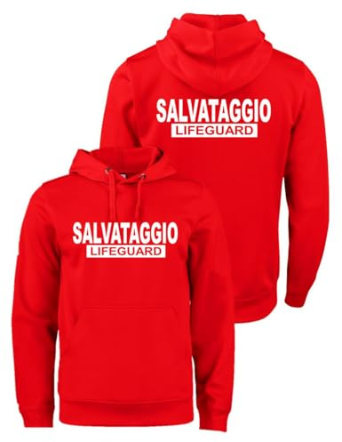WIXSOO Felpa Salvataggio Lifeguard Cappuccio Premium Uomo