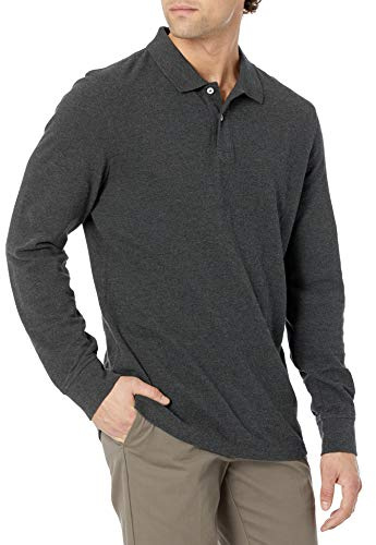 Amazon Essentials Men's Regular-Fit Long-Sleeve Pique Polo
