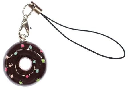 Miniblings Donut beignet chocolat beignet téléphone mobile ornements pendentif téléphone mobile pâtisserie pendentif bijoux douce-main tarte I Porte-clé Porte-clés