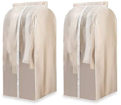2 Stück hängende Kleidersäcke zur Aufbewahrung von Schrank, 120 cm Kleiderhüllen, zum Aufhängen, Kleidertaschen, Organizer, Kleidertasche (60 × 50 × 120)