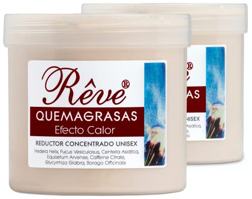 REVE Quemagrasas Efecto Calor - Gel de crema reafirmante adelgazante anticelulítica potente reductora de abdomen, caderas y glúteos para hombre y mujer de 500 ml. Marca: REVE (CALOR + CALOR)
