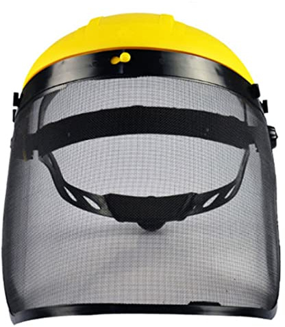 Beito Arbeitsgesichtsbedeckungssicherheit Gesichtsschild, vollständige Gesichtsmaske, Gesichtsschutzschild, Sicherheitsvisier, Polycarbonat -Mesh Visor Sicherheitsschild für Kettensägen -Trimmer Gelb