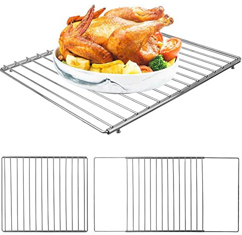 orion group Griglia da forno, griglia da forno, sottovaso per stoviglie calde, griglia di raffreddamento in acciaio cromato, versatile e resistente, lunghezza regolabile