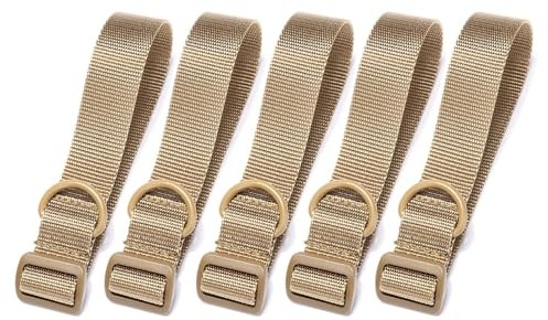 Tactical Rifle Buttstock Sling Strap, 5pcs Adjustable Rifle Sling D Ring Loop Shoulder Strap for Outdoor Hunting