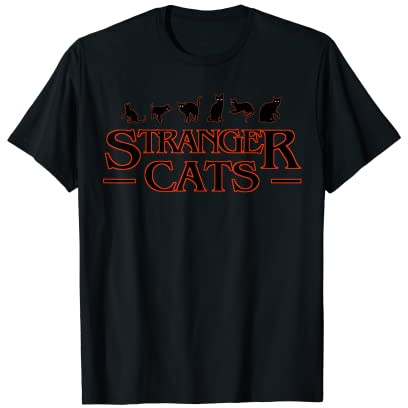 Funny Stranger Cats Halloween Costume T-Shirt