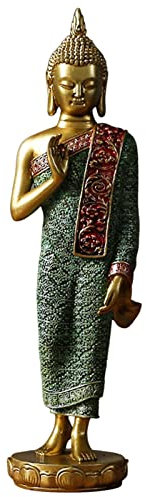 Duiaynke Estatua de Buda de pie, escultura de resina, budismo, artesanía, coleccionable, hindú, oficina, habitación, hogar, meditación, oración, decoración