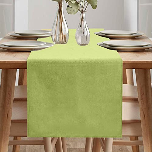 Tischläufer Modern, Wasserdicht Läufer Tisch, Tischläufer Frühling Modern, Grün Läufer für Draussen Balkon Drinnen Party Dekoration (Grün, 40 x 140 cm)