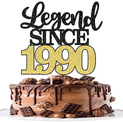 1 Stück Aufschrift Legend Since 1990 Tortenaufsatz 35 Kuchen Topper Glitter alles Gute zum 35. Geburtstag Kuchen Pick 35 Fabulous Tortendekorationen für Prost zum 35