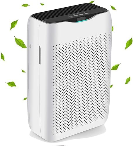 Meykey Luftreiniger Allergiker mit H13 HEPA Luftfilter gegen 99,97% von Schimmel Staub Pollen, Luftqualitäts-Feedback & Automodus, CADR 258m³/h für Raucherzimmer, Geeignet für Zuhause und Büro