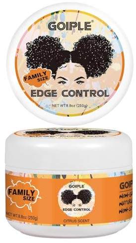 Edge Control Cire Pour Femmes Noires Tenue Forte, Non Grasse, Gel Plus Lisse, Cheveux Afro Pour Cheveux Noirs, Brillance, Gel Cheveux Afro Pour Femmes Cire Cheveux Afro (Parfum Agrumes)