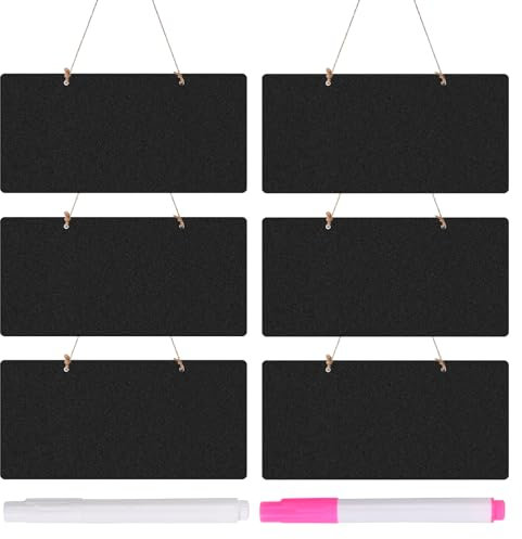 6 pcs Mini kreidetafel, 18x8cm, kreidetafel zum aufhängen, kleine kreidetafeln zum beschriften, Mini Tafeln zum Beschriften für Hochzeit, Küche Wand, Tischdekoration, Menü Zeichen