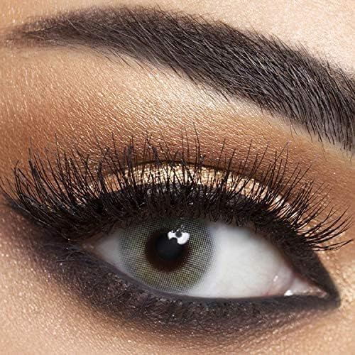 ANESTHESIA farbige Kontaktlinsen ADDICT GRAY – Stark deckende Monatslinsen für 6 Monate in Grau, besonders natürliches Ergebnis für dunkle Augen - Dioptrien -0.00