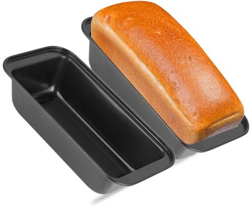 Hisdricus 2 Pezzi Stampo Plumcake, Teglia per pane in acciaio al carbonio antiaderente，stampo pane in cassetta，adatta per cuocere pane, torte e toast di vario genere, facile da pulire (25,5x12,5x6CM)