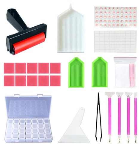 Generic 43Pcs Diamond Painting Tools Set #3/6/9 Nib Diamond Pen With Roller Cement Set Home DIY Diamond Painting Beginners Craft Tools