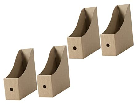 Gogogmee Leichte Papieraktenhüllen Dokumenten-organizer 4 Stück Aktenboxen Ordner Karton Zeitschriften Dokumenten-aufbewahrungsbox Einfache Installation Platzsparend Ordentlich Im Büro