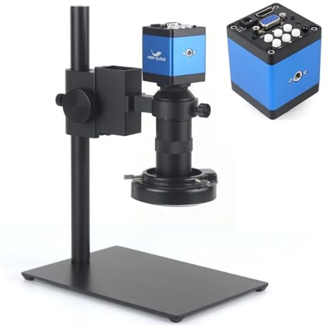48MP 4K 2K HDMI VGA Industrial Digital Video Microscope Camera + Zoom 130X C-Mount Lens USB LED Ring Light For Repair Soldering(HDMI VGA)