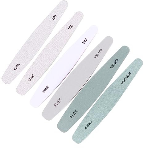 Healeved 6pcs Professional Nail File Buffer and Polishing Strip Manicure Tools for Natural Nails
