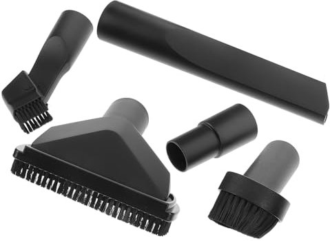 DOITOOL Vacuum Cleaner Accessories 5pcs Set with Soft Brush Head for Delicate Surfaces 32mm/35mm Adapter Car Dryer Hose Fittings Black