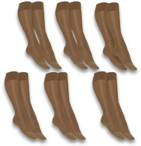 FILODORO Supercomfort 20 DEN (6 st) bekväma knähöga ben knähöga knästrumpor, GLACE, Medium-Large