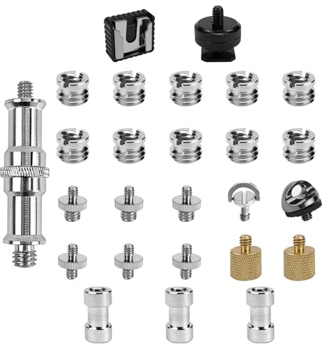 FSWWSF 26 StüCk Stativschrauben Stativ Adapter Set 1/4 auf 3/8 | Gewindeadapter Set,Kompatibel FüR Stativ,Kamera,Blitzlicht, Einbeinstativ Et