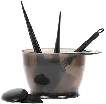 FGUUTYM Kit d'outils de coloration pour salon de coiffure, peigne, mélange de cheveux, bol de teinture, soin des cheveux, craie pour cheveux foncés (noir, taille unique)