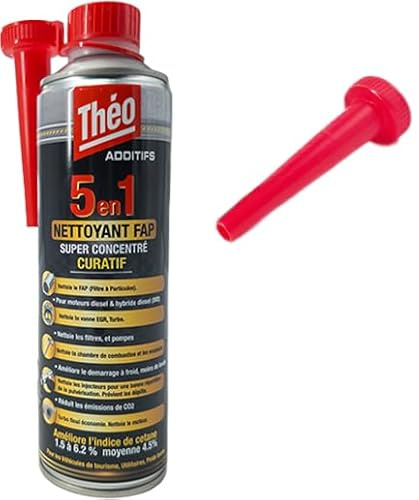 Théo Nettoyant FAP Diesel & DPF Cleaner - Formule Curative pour Régénération Forcée - Éteint Le Voyant & Évite la Contre-Visite - Application Directe Réservoir (Bec Verseur Inclus) - 500ml