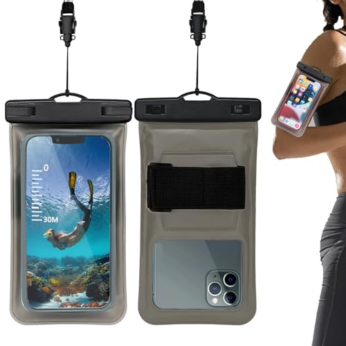 Custodia impermeabile per telefono, IPX8, custodia subacquea con fascia da braccio regolabile, borse impermeabili per nuoto, galleggiante, custodia per cellulare con cordino rimovibile, universale