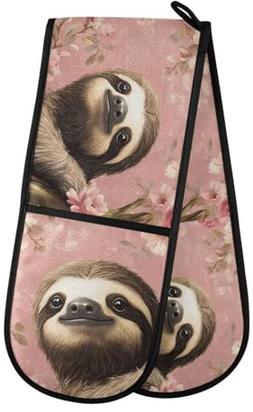 Quteprint Maniques doubles matelassées pour cuisine, barbecue, barbecue et micro-ondes - Résistantes à la chaleur - 17,8 x 88,9 cm - Avec boucle de suspension