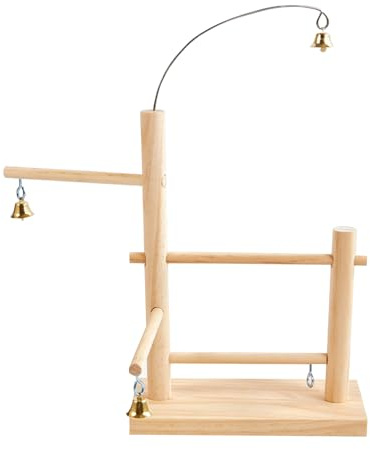 Generisk fågellekplats – träbur – sportleksak med Bell | hållbar playstand